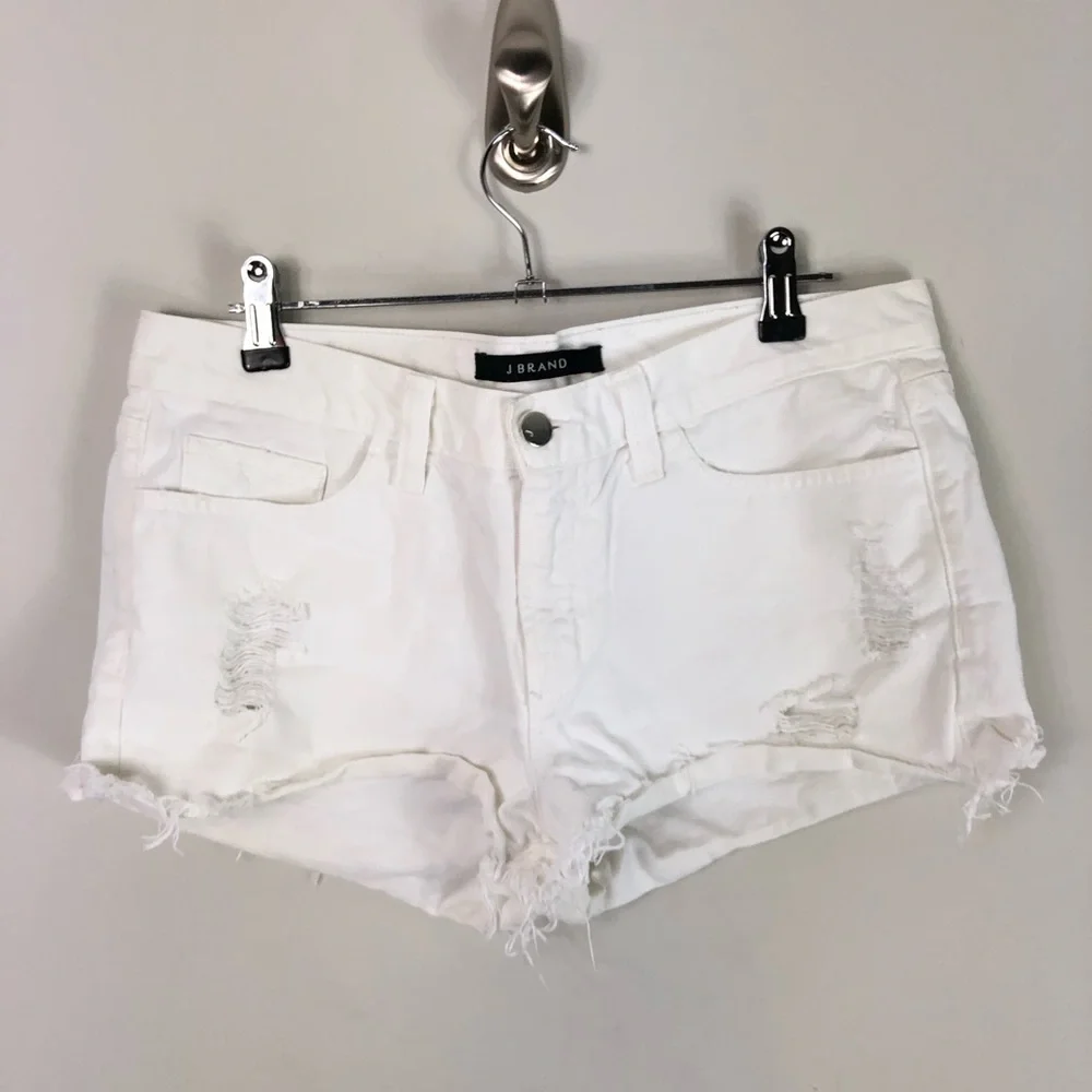J Brand Vixen White Cut Off Denim Shorts 239